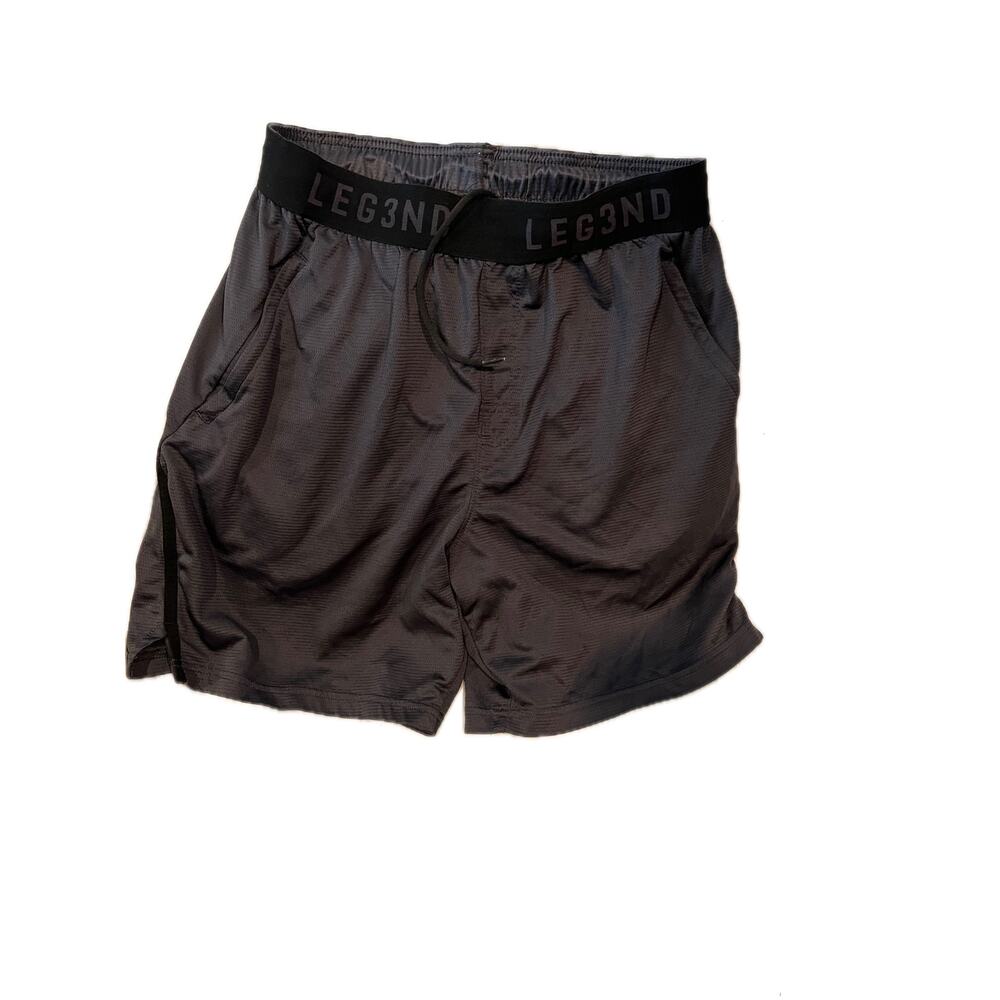 Legend Black Gray Running Shorts Mens L